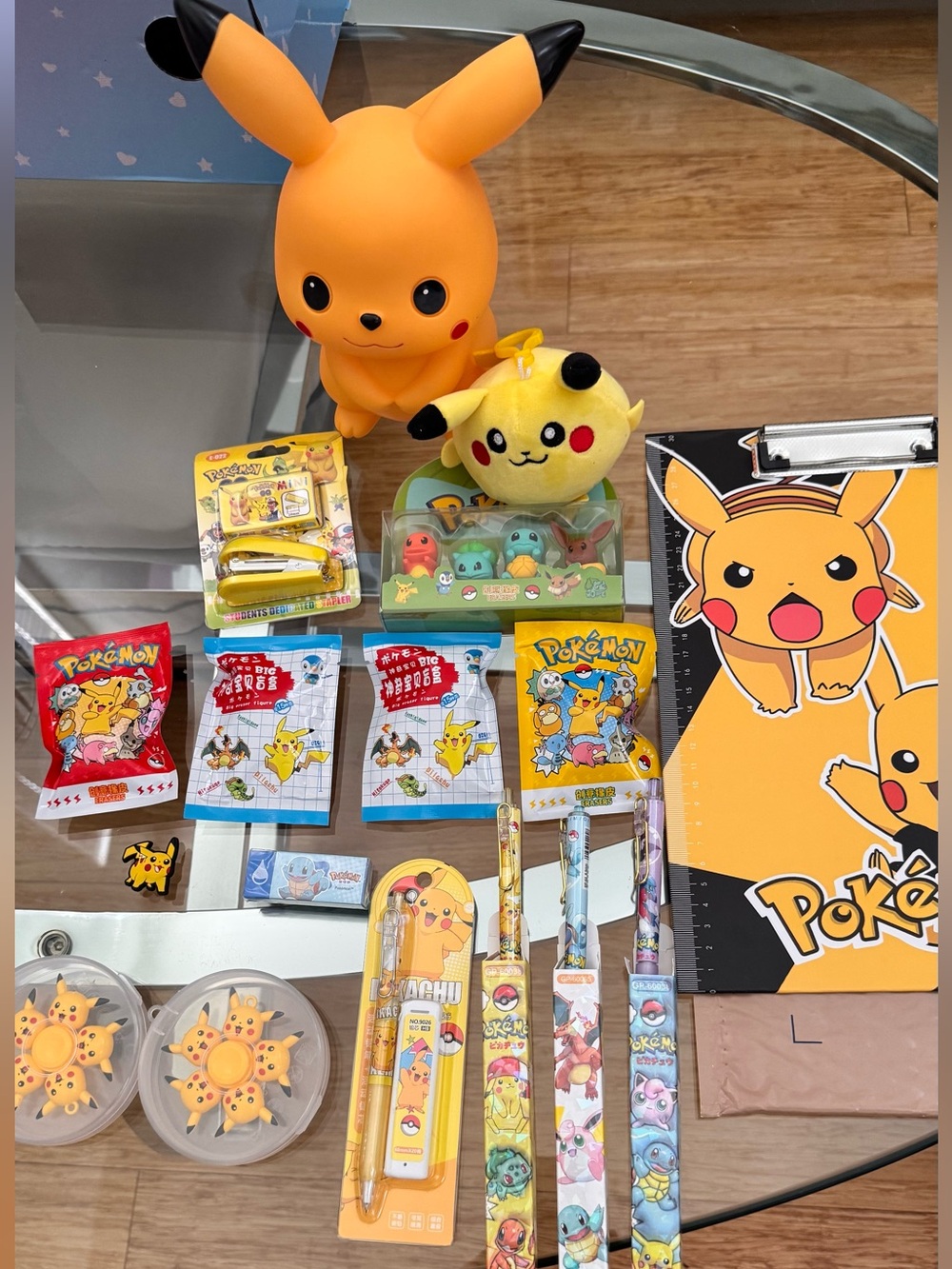 Pokemon Pikachu Yellow and Black Plush Toy & Collectible Stationery Set